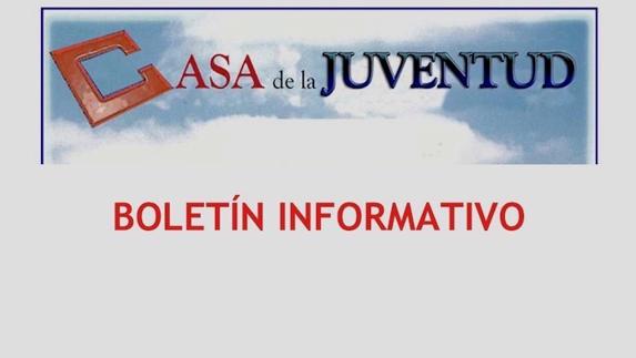 Portada del BOLETÍN INFORMATIVO de la 2ª Quincena de Mayo de la Casa de la Juventud. 