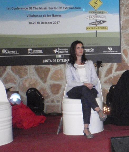 Miriam García Cabezas durante las recientes Jornadas Profesionales de la Música en Extremadura, celebradas en Villafranca. 