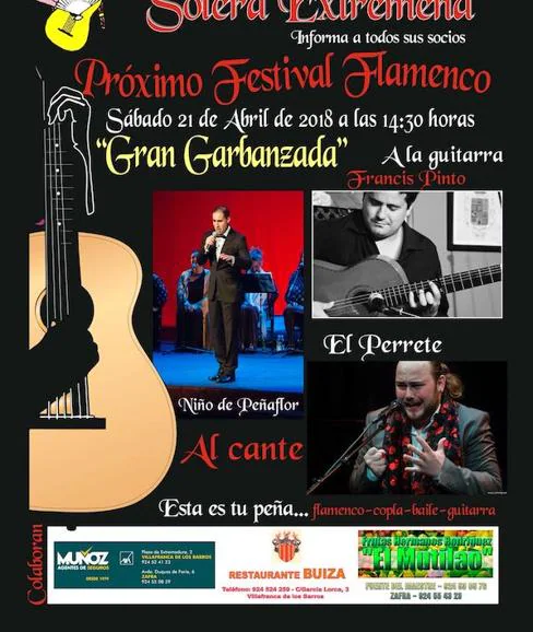 Cartel del espectáculo flamenco previsto para el día 21 de abril. 
