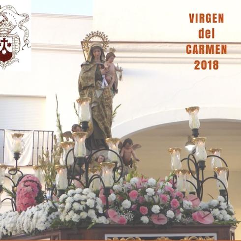 Salida en procesión de la Virgen del Carmen en 2017. 