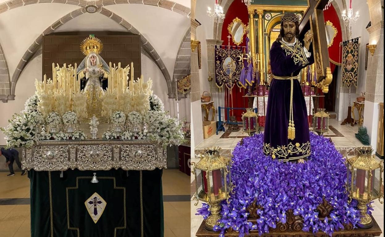 Los pasos de María Santísima del Calvario y Nuestro Padre Jesús Nazareno. 