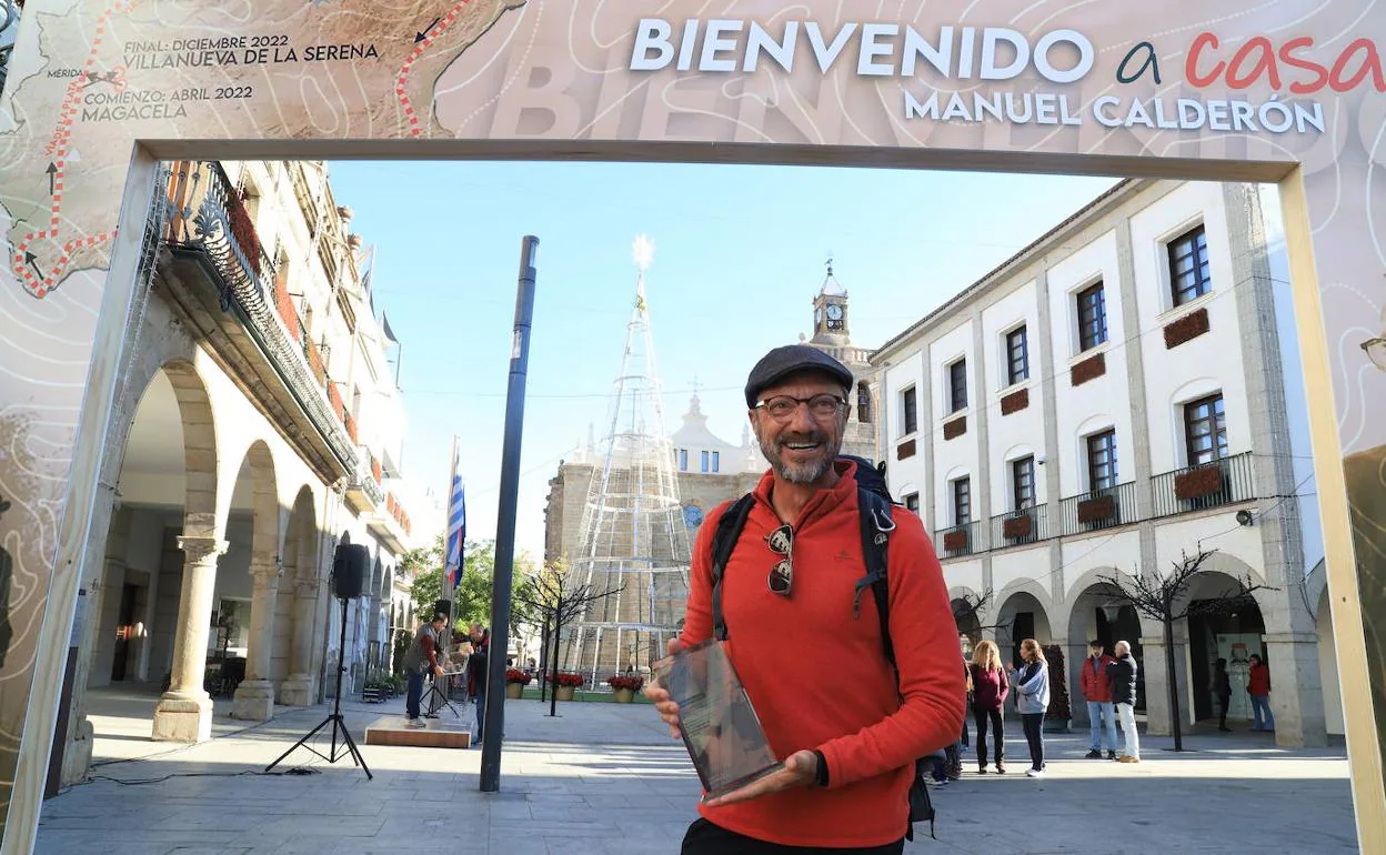 Manuel Calderón a su llegada a Villanueva de la Serena. 