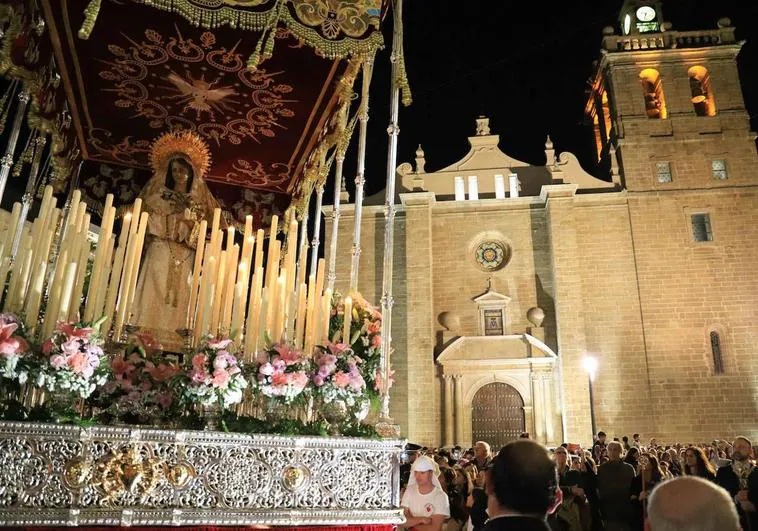 La Virgen de los Dolores, en procesión durante la pasada Semana Santa.