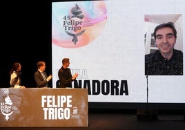 Momento de la videollamada con el ganador Diego Vaya.