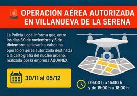 Operación aérea con drones a partir de mañana
