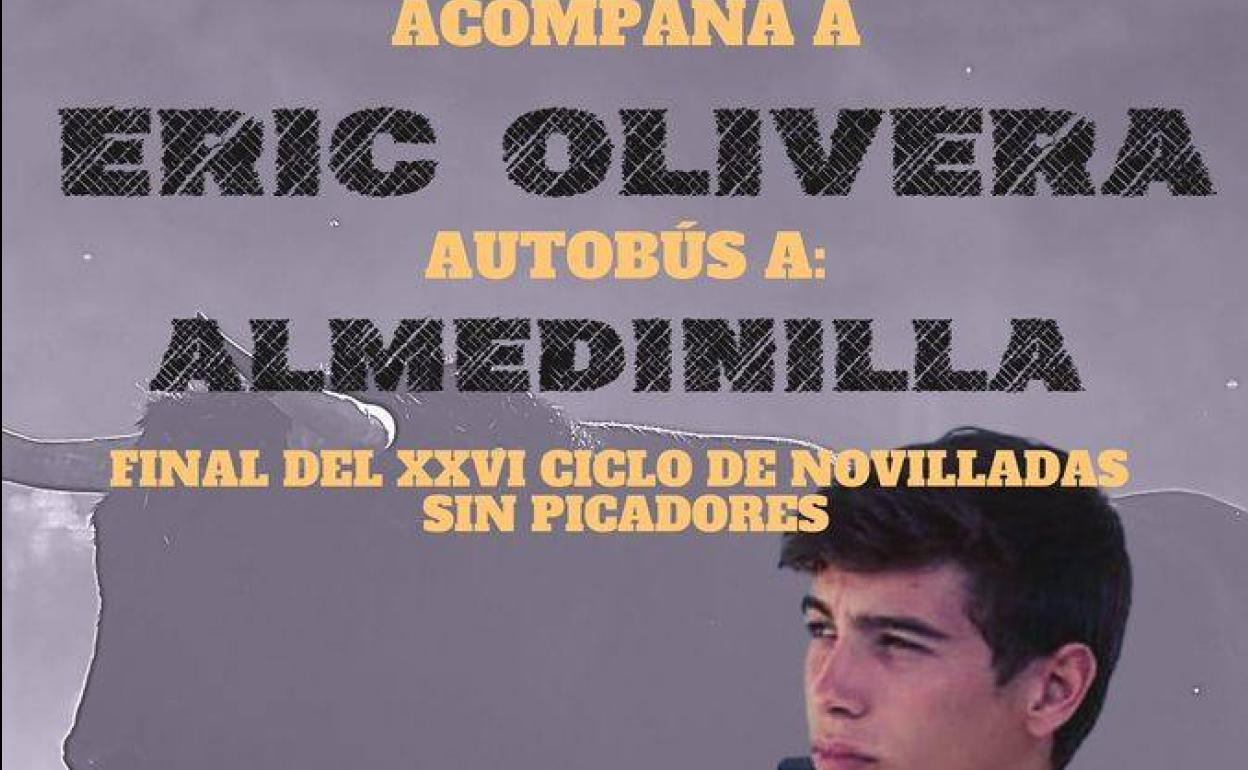 El Ayuntamiento fleta un autobús para asistir con Eric Olivera a la final del Certamen de Novilladas