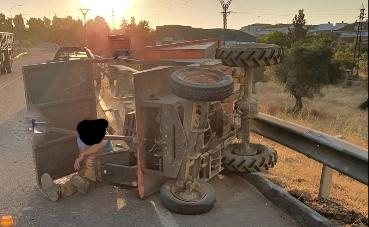 Estado en el que quedó el dumper.