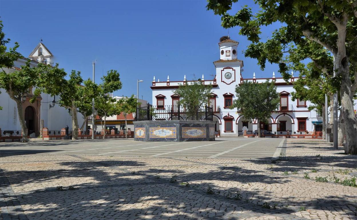 Plaza de España de Villanueva del Fresno.