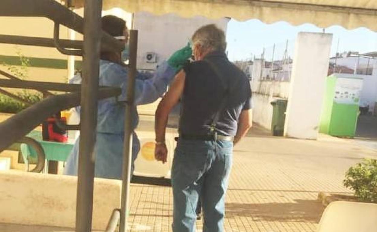 Vacunación de la gripe en el Centro de Salud.