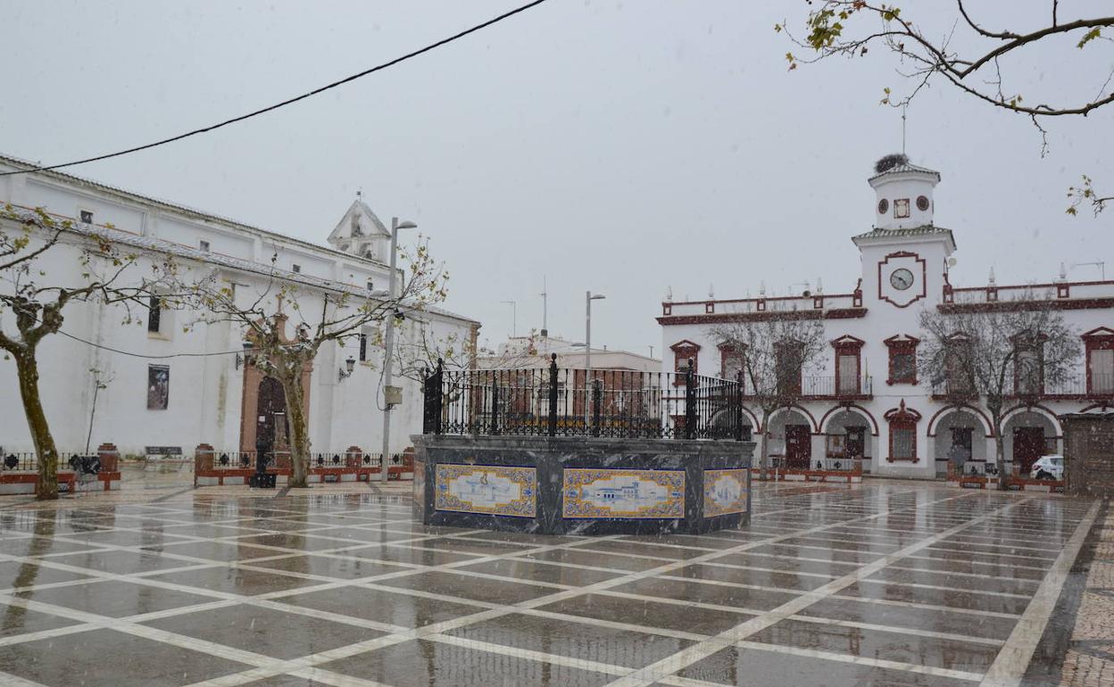 Plaza de España de Villanueva del Fresno.