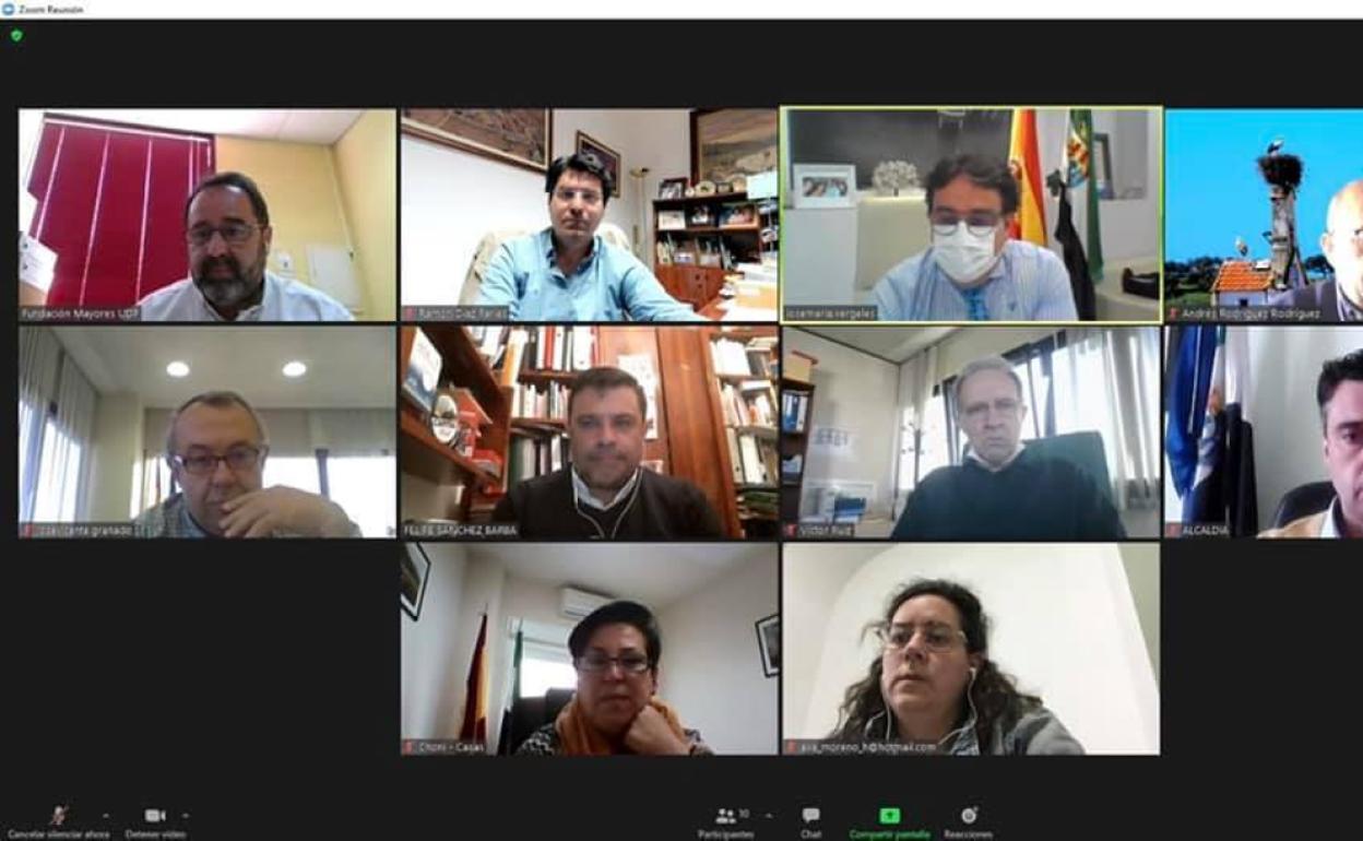 Momento de la videoconferencia mantenida.
