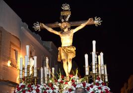 El Cristo procesionando en su festividad de septiembre.