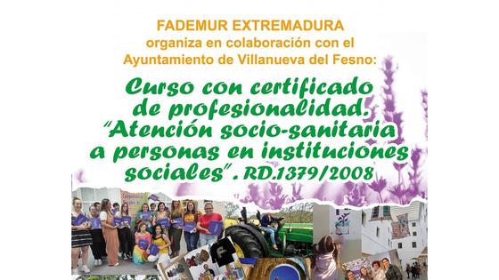 El Ayuntamiento oferta un curso de Atención Sociosanitaria a Personas Dependientes en Instituciones Sociales