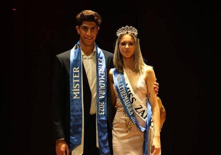 Los actuales Mister y Miss Embajadores de la Moda de Extremadura Jairo y Esther.