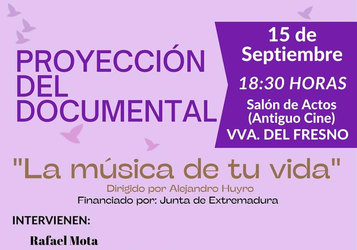 La Asociación 'Manuela Fuentes' organiza una jornada en torno al documental 'La música de tu vida'