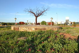 Rotonda de acceso a la localidad.