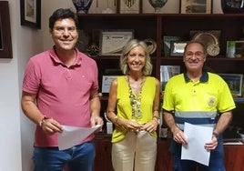 Díaz Farias, Merchán y García en la firma del cargo.
