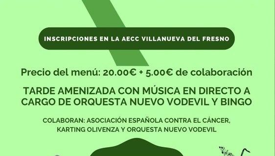 La AECC organiza una comida solidaria con música en vivo y bingo