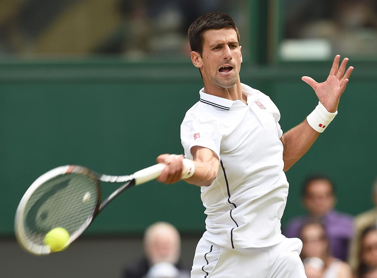 Djokovic golpea de derecha.