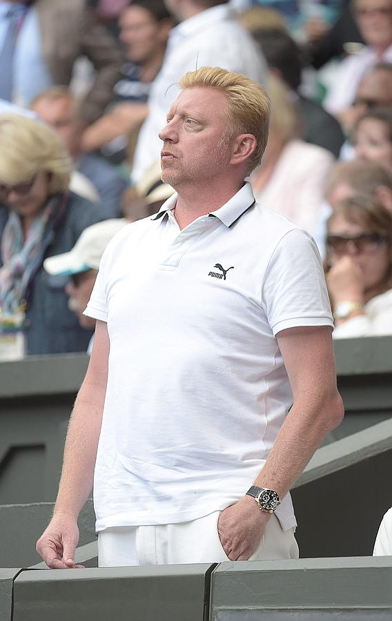 Boris Becker, entrenador de Djokovic, durante el partido ante Federer.