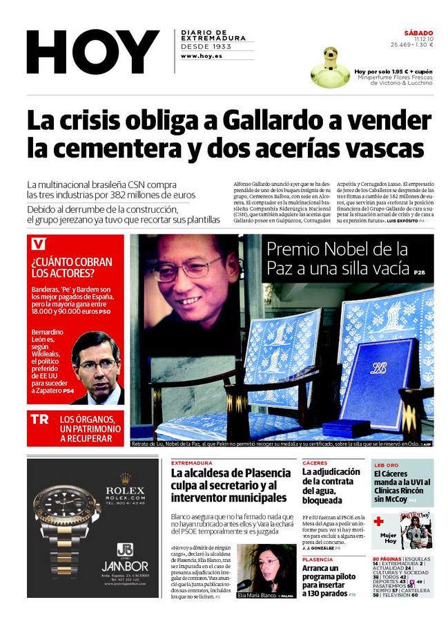 El caso Plasencia a través de las portadas de HOY