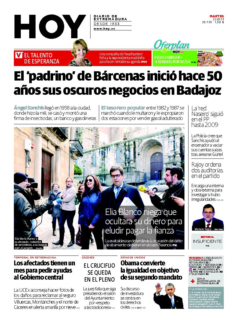 El caso Plasencia a través de las portadas de HOY