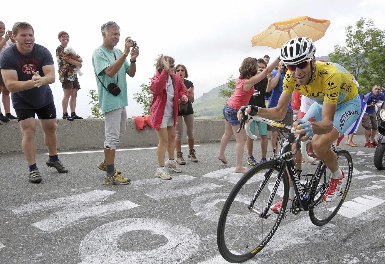 Nibali, durante la decimoctava etapa del Tour