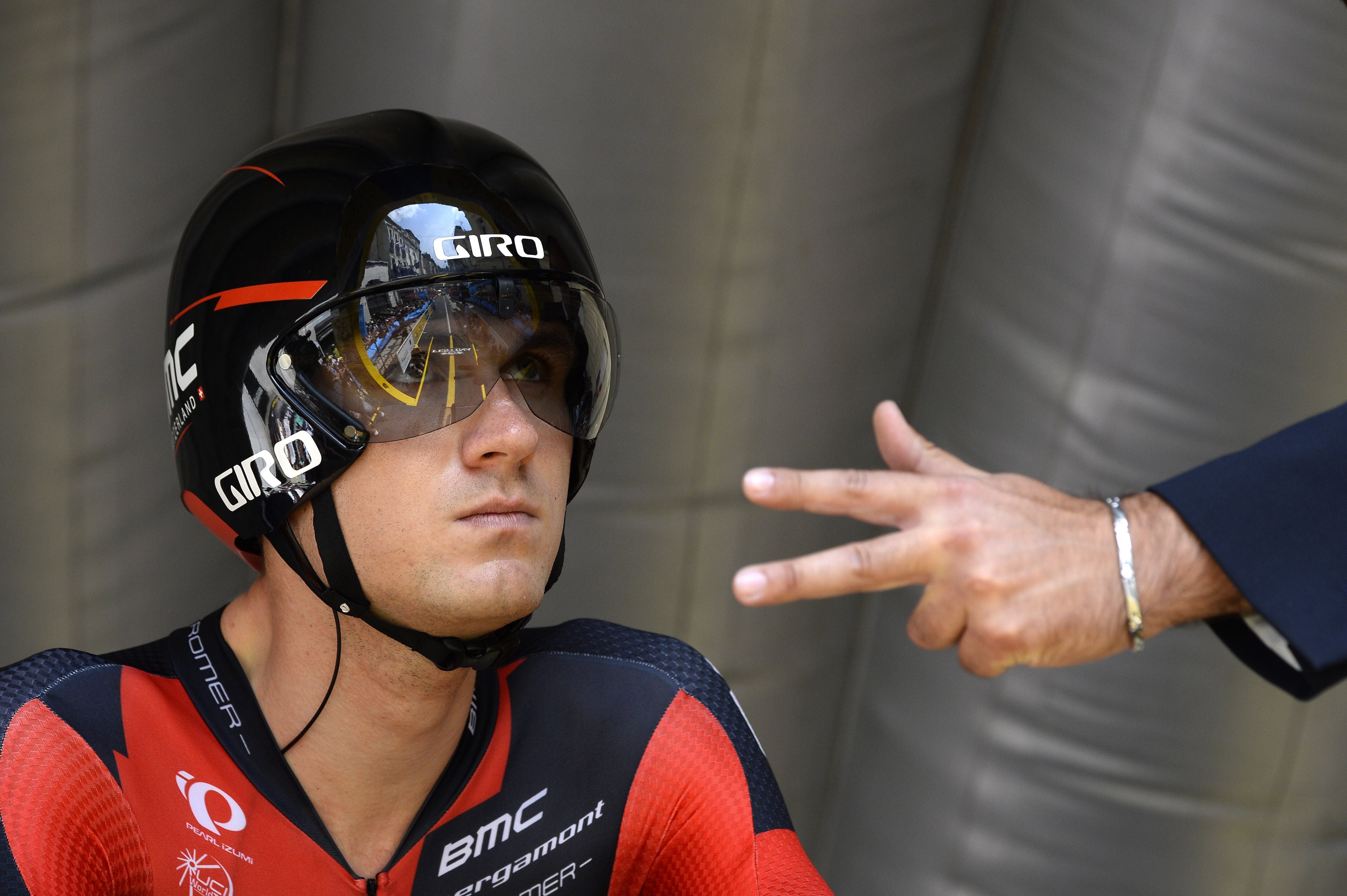 El americano Tejay Van Garderen, a la espera de su salida en la contrarreloj.