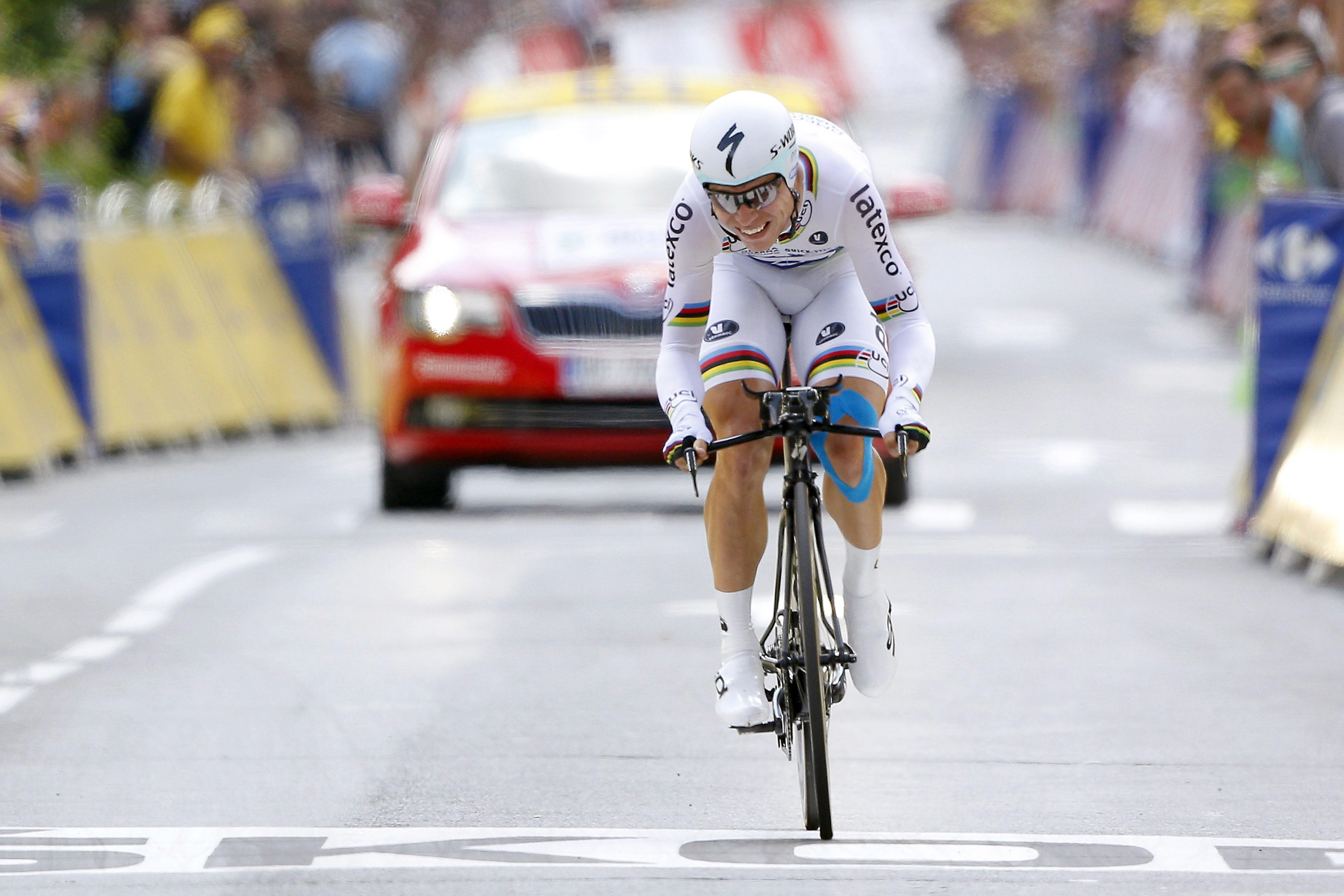 El alemán Tony Martin marca el mejor tiempo en la contrarreloj.