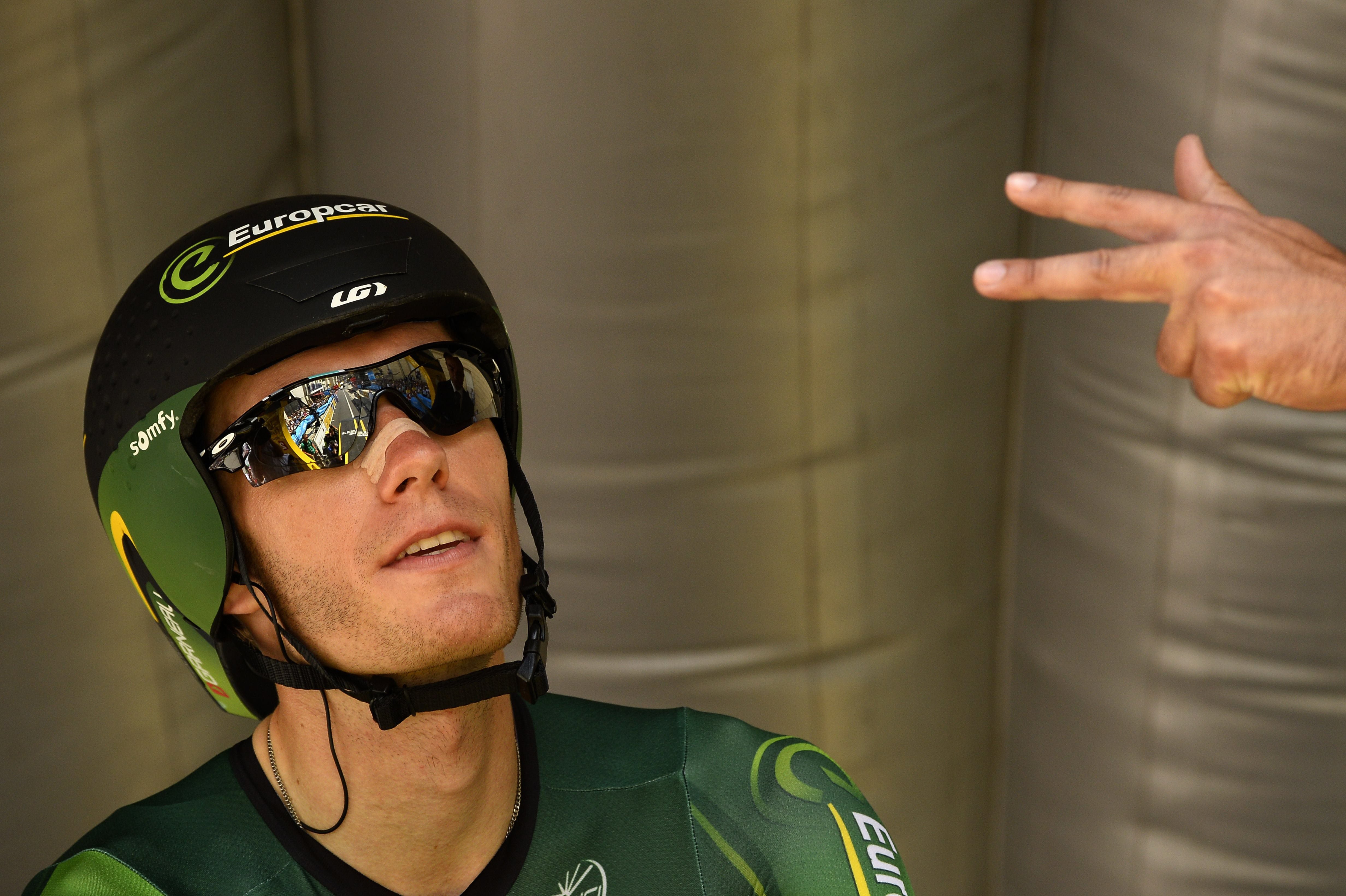 El francés Pierre Rolland, antes de disputar la vigésima etapa.