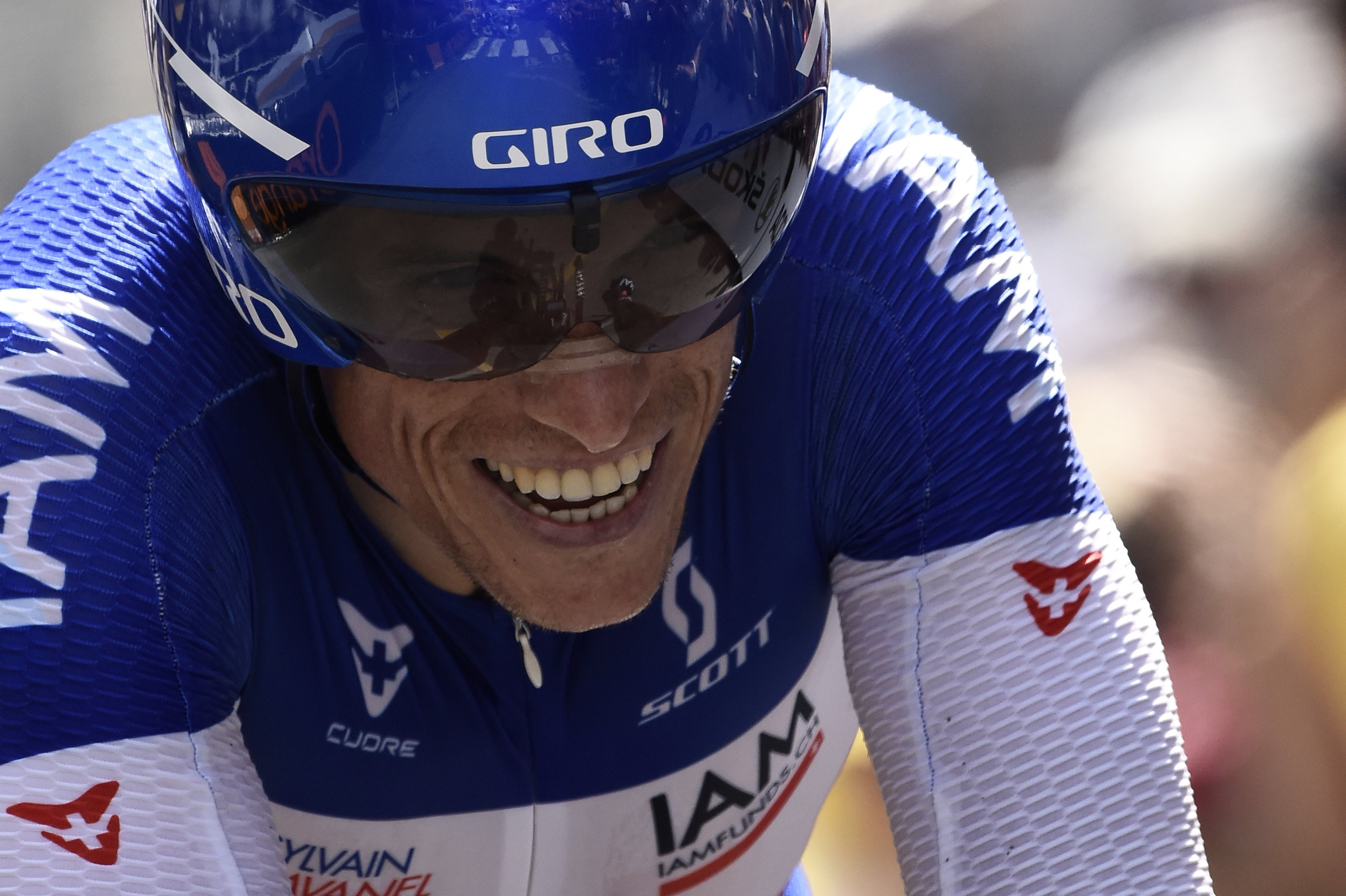 Sylvain Chavanel, durante la contrarreloj.