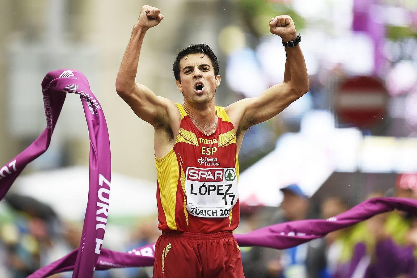 Miguel Ángel López logra el oro en la prueba de 20 km marcha masculinos de los Campeonatos Europeos de Atletismo