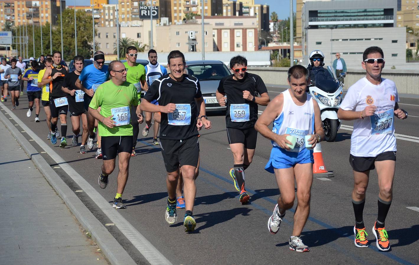 Durante el recorrido de la Media Maratón Elvas-Badajoz
