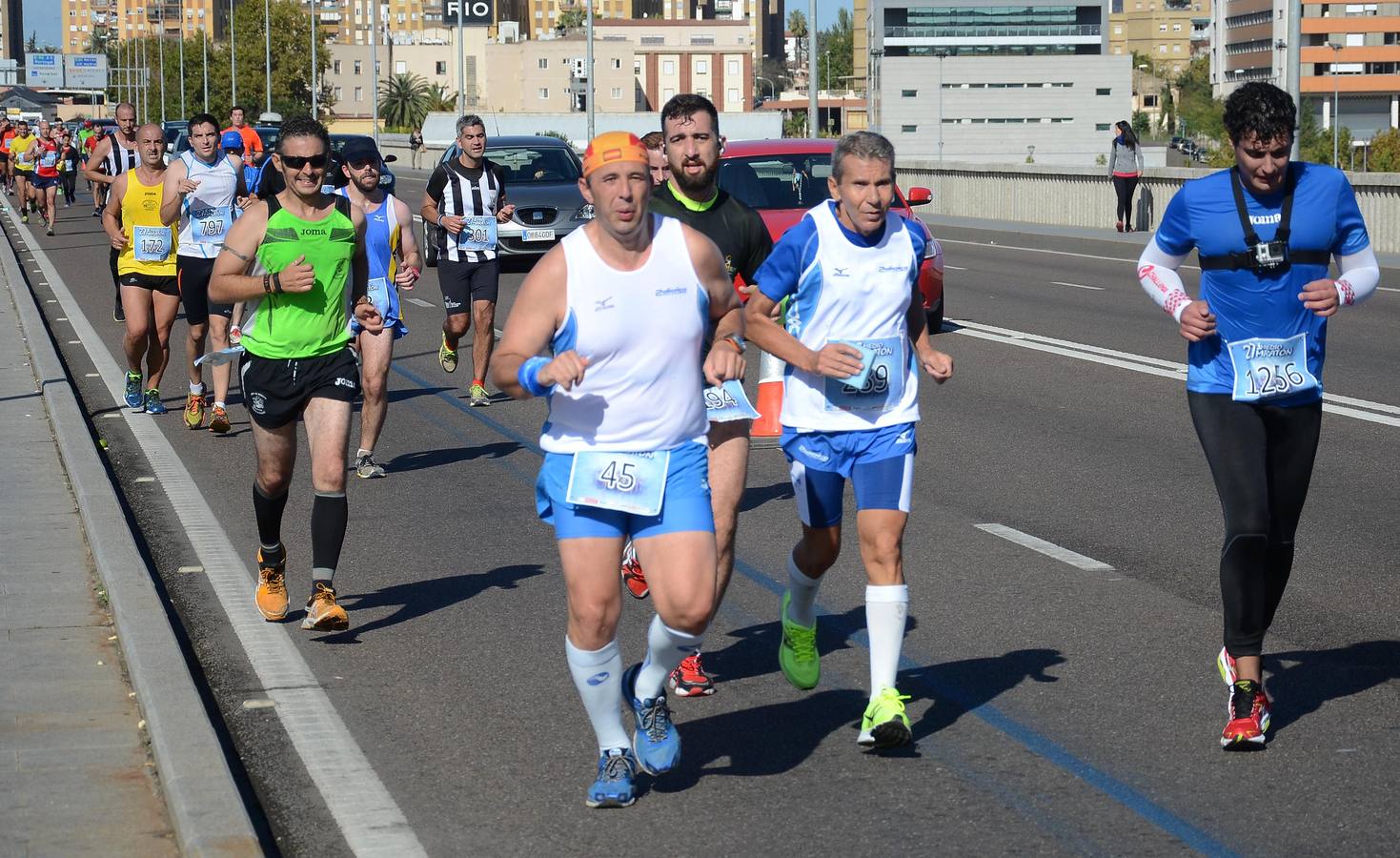 Durante el recorrido de la Media Maratón Elvas-Badajoz