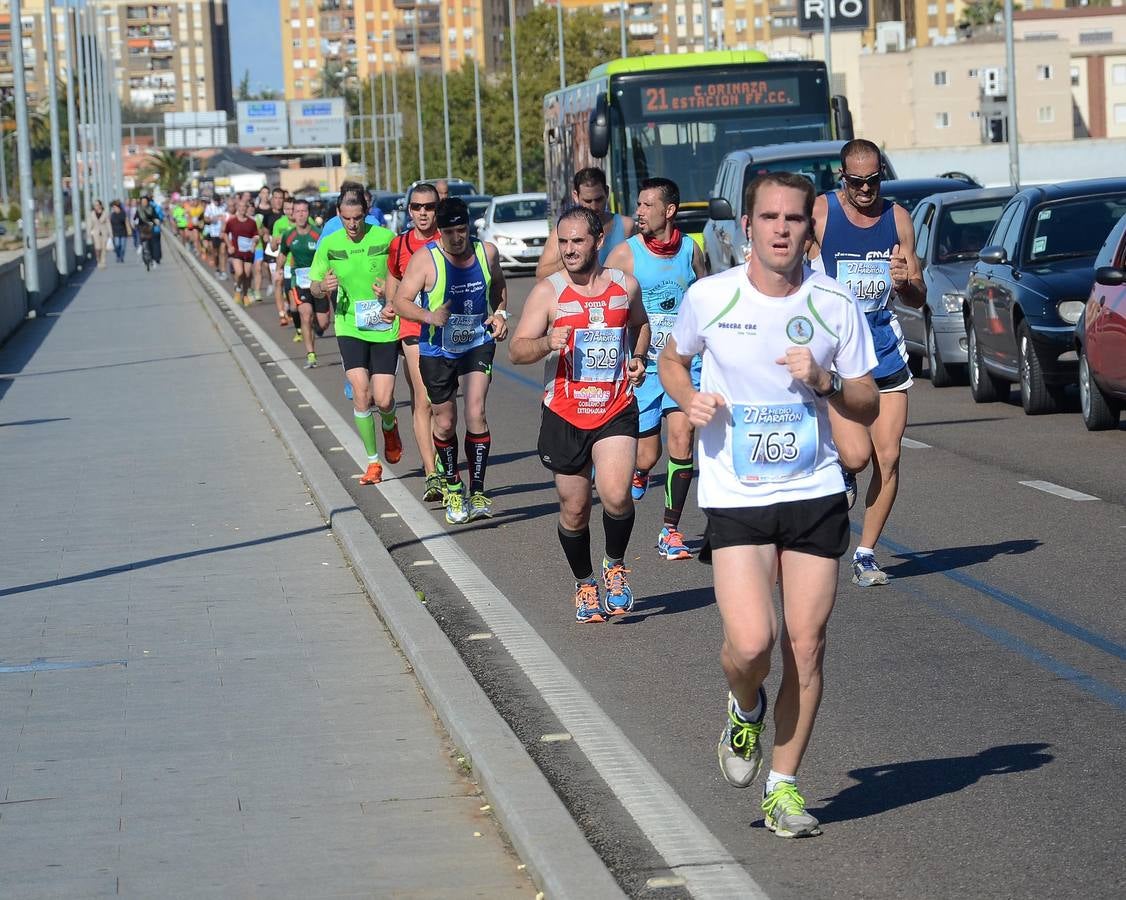 Durante el recorrido de la Media Maratón Elvas-Badajoz