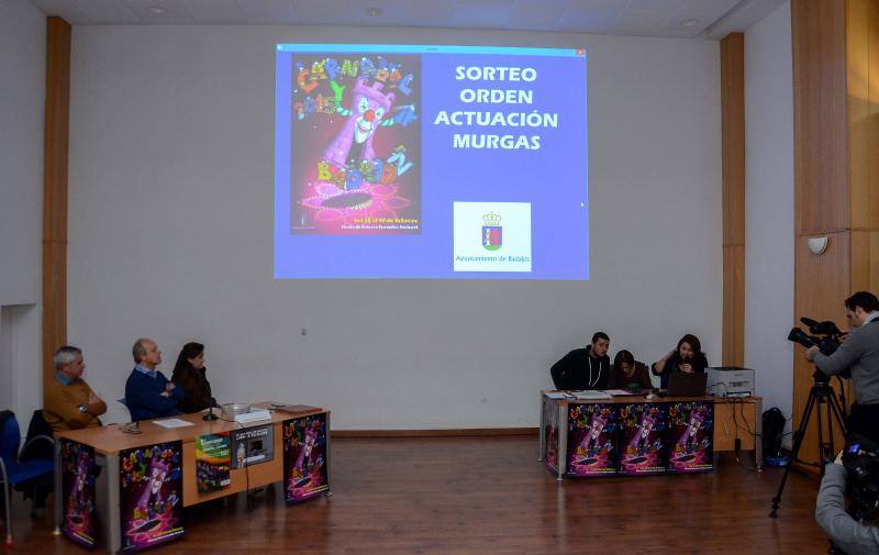 Sorteo deL orden de actuación del concurso de murgas de Badajoz