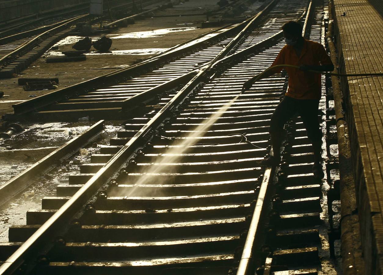 Mantenimiento de la estación de tren de Calcuta