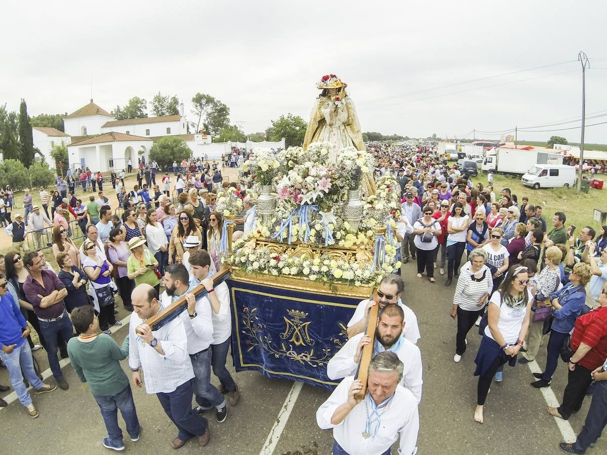 Domingo, 3 de mayo: El día grande de la romería volvió a llenar la dehesa de familias y grupos pasando un día de campo para ver a la Virgen de Bótoa. Fotografia: JV Arnelas