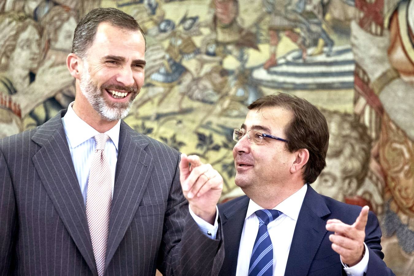 Jueves, 16 de julio: Guillermo Fernández Vara fue recibido por Su Majestad el Rey Felipe VI tras su elección como nuevo presidente de la la Junta de Extremadura en el Palacio de la Zarzuela. Fotografías: Agencias