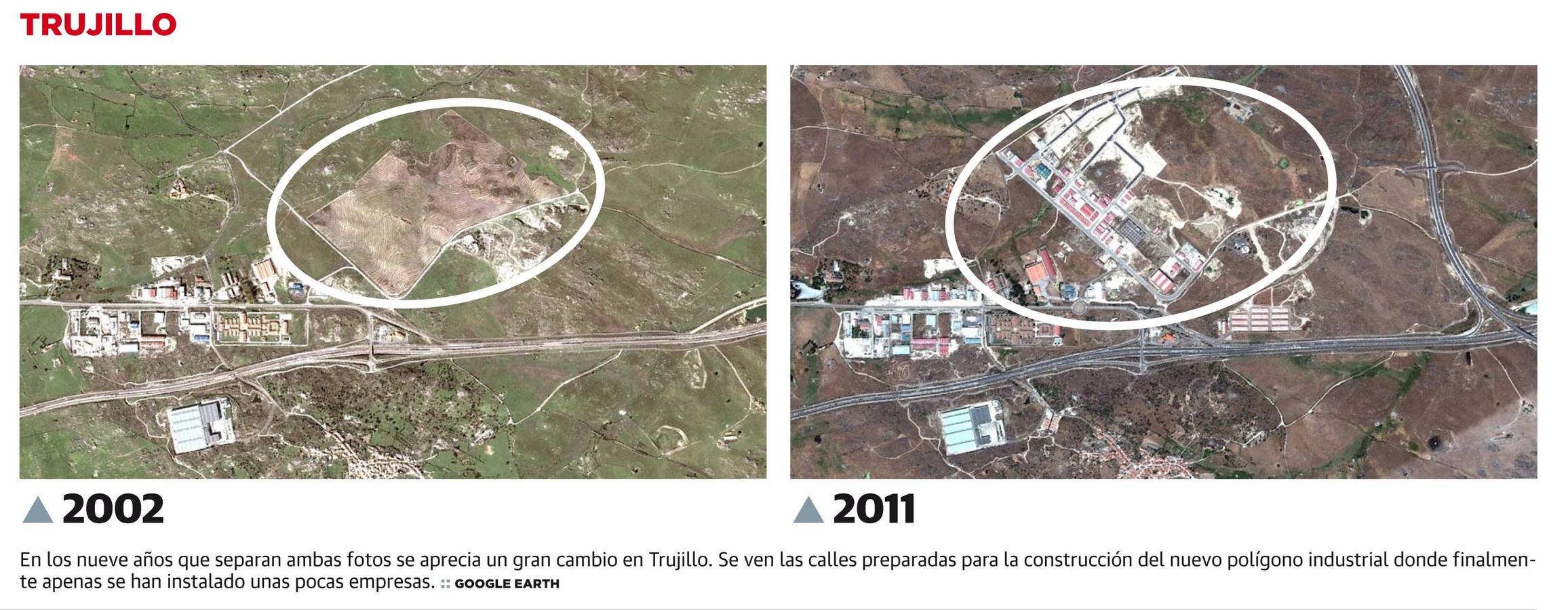 El antes y después en cinco ciudades Extremeñas