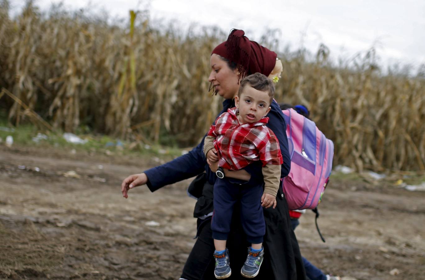 Los inmigrantes cruzan a pie la frontera serbia con Croacia