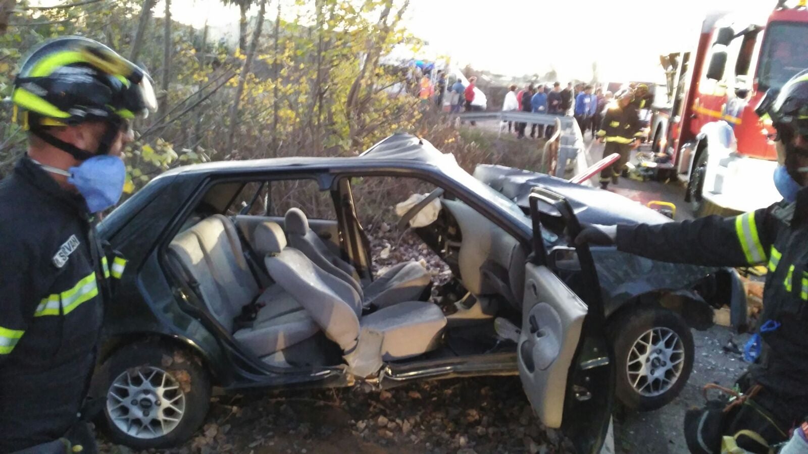 Dos heridos graves en un accidente entre Montijo y Torremayor