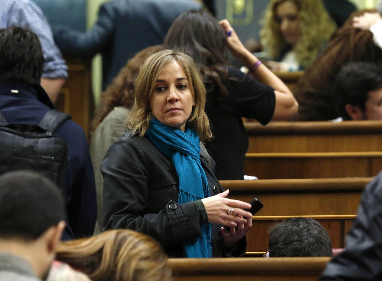 La diputada de Podemos Tania Sánchez en el hemiciclo del Congreso.
