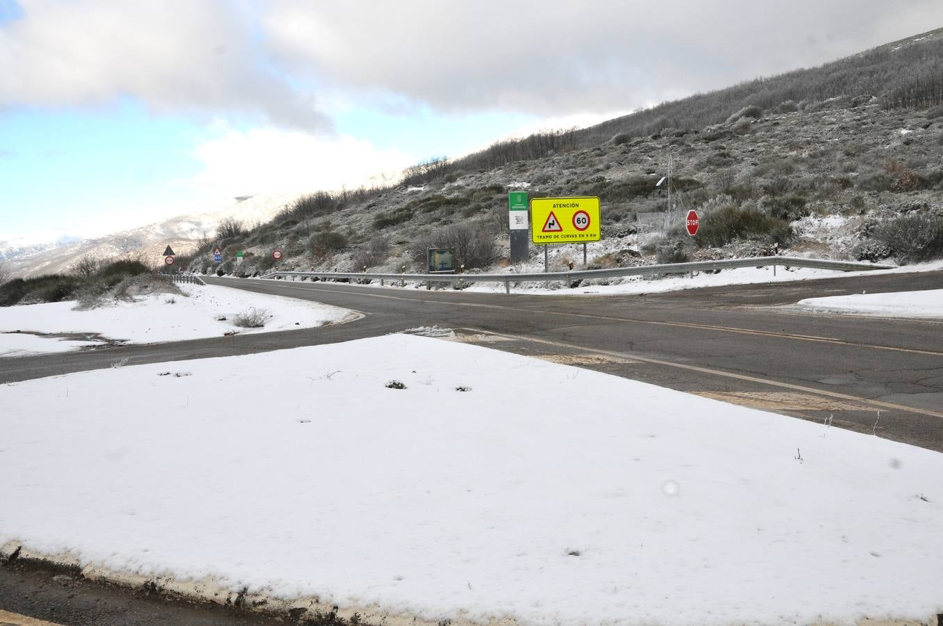 Primera nevada en el Puerto de Tornavacas