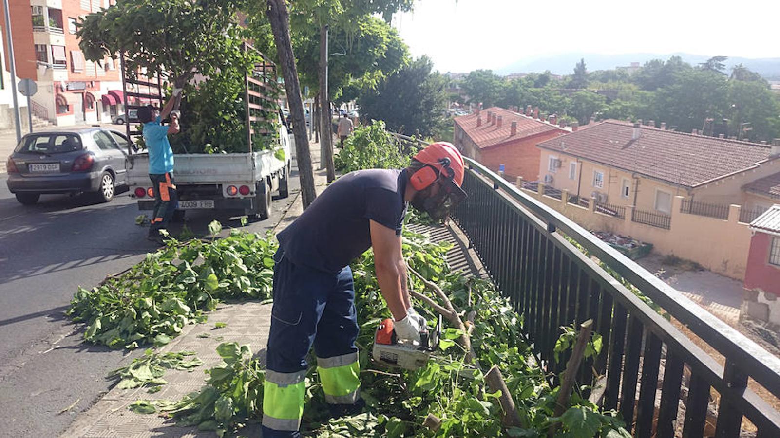 Una fuerte tormenta provoca el caos en Plasencia
