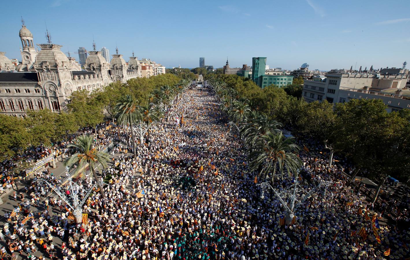 Domingo, 11 de septiembre: Celebración de la Diada en Cataluña. Fotografías: Agencias.