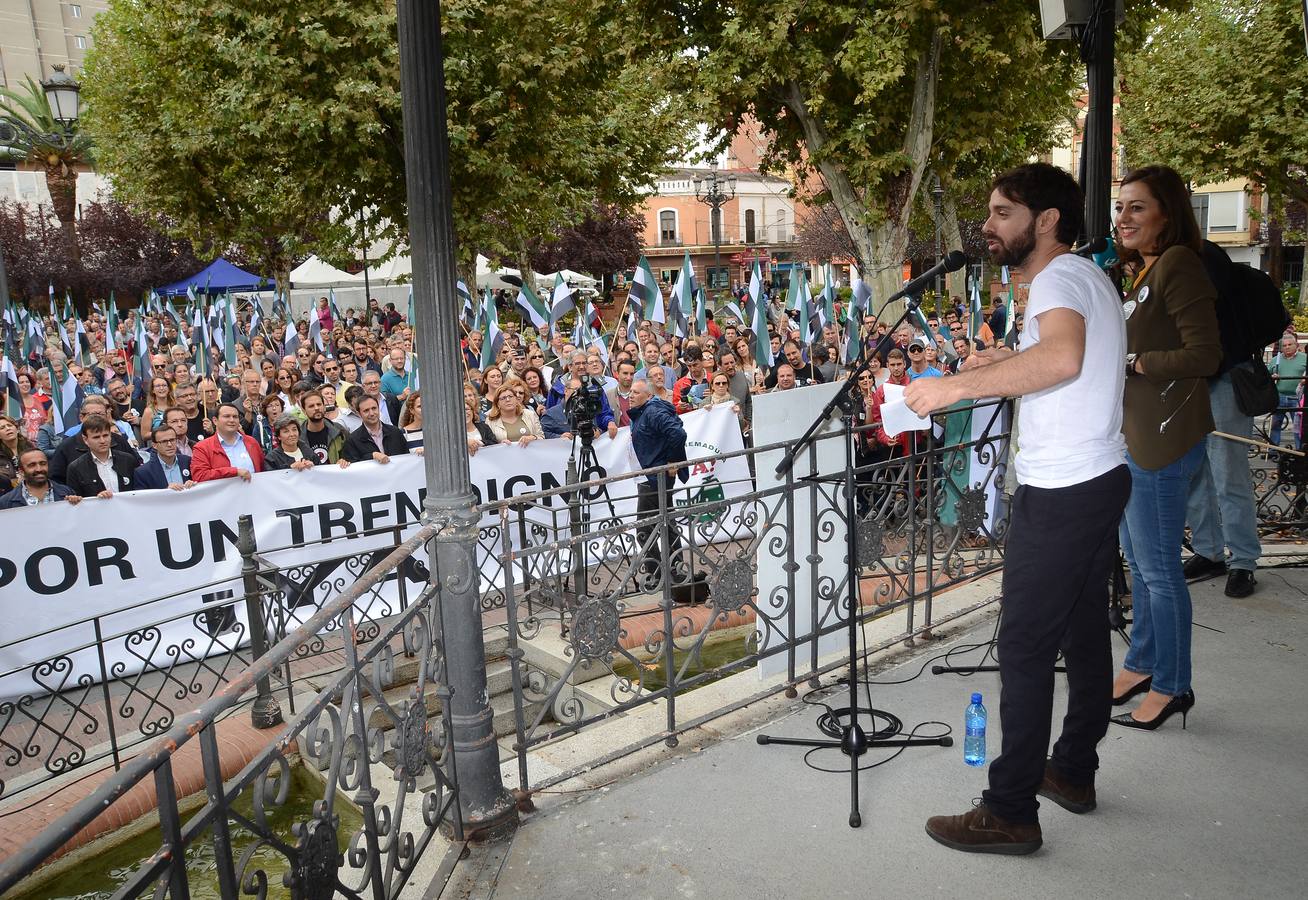 Sábado, 22 de octubre: Más de 2000 personas reclamaron en las calles de Badajoz un tren digno para Extremadura. Fotografías: Casimiro Moreno