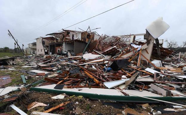 Casas destrozadas por el Harvey a su paso por Houston.