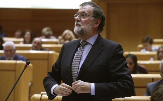 Rajoy en la sesión de control del Senado.