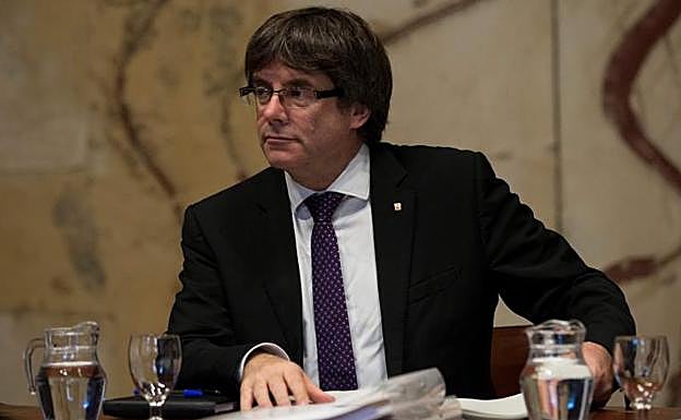 Carles Puigdemont, enl a reunión de hoy con su Ejecutiva.